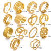 Picture of Eco-friendly Stylish Ins Style 18K Gold Plated 304 Stainless Steel Open Round Rings For Women Party