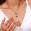 Picture of Eco-friendly Vacuum Plating Retro Valentine's Day Real Gold Plated 316 Stainless Steel Curb Link Chain Heart Star Pendant Necklace For Women Valentine's Day
