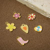 Picture of Eco-friendly 304 Stainless Steel Stylish Charms 18K Real Gold Plated Multicolor Flower Enamel
