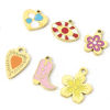 Picture of Eco-friendly 304 Stainless Steel Stylish Charms 18K Real Gold Plated Multicolor Flower Enamel