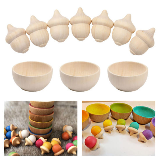 Picture of Wood Blank DIY Handmade Craft Materials Accessories Natural Bowl Pine Cone