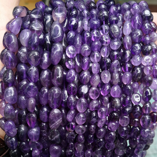 Image de 1 Enfilade Perles pour DIY Fabrication de Bijoux de Charme en Améthyste ( Naturel ) Irrégulier Violet
