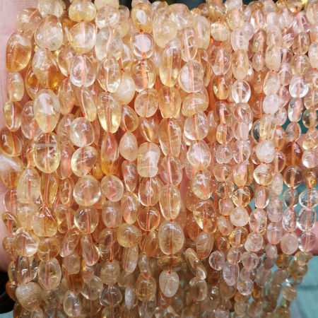 1 Sarta Citrino ( Natural ) Cuentas para la Fabricación de Joyas con Dijes de Bricolaje Irregular