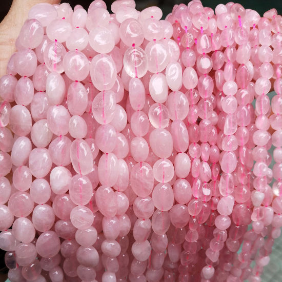 Изображение 1 Нитка Розовый Кварц ( Природный ) Бисер для изготовления ювелирных украшений "Сделай сам Бесформенный