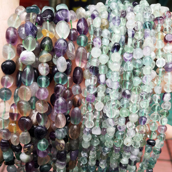 Picture of Fluorite ( Natural ) Beads For DIY Jewelry Making Irregular