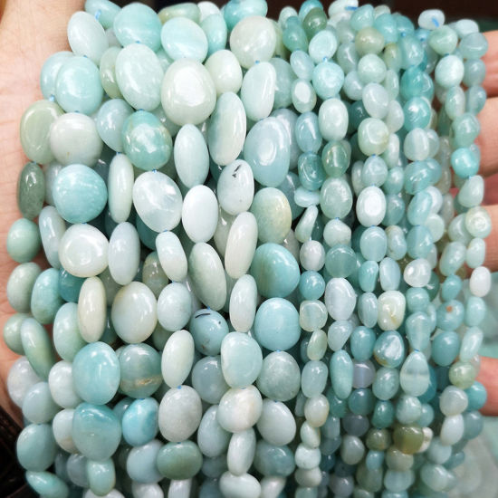 Picture of 1 Strand Amazonite ( Natural Dyed ) Beads For DIY Charm Jewelry Making Irregular Blue