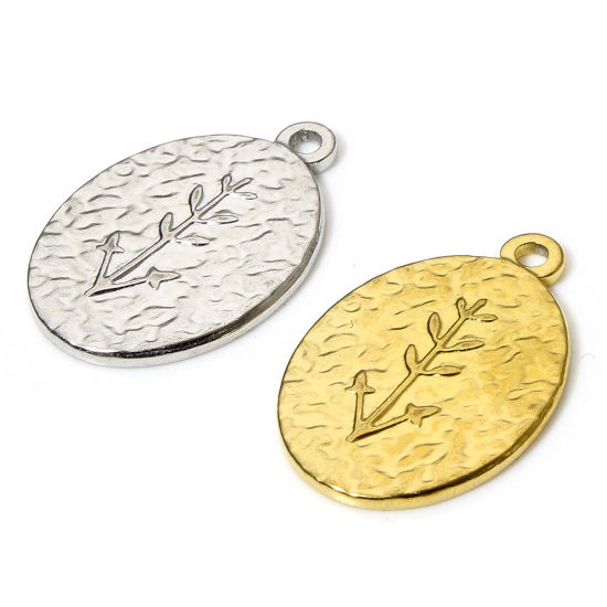 Изображение 2 ШТ 304 Нержавеющая Сталь Подвески Колос Овальные Эффект Мрамора 23мм x 16мм