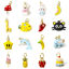 Picture of Brass Charms 18K Real Gold Plated Enamel Animal Food 3D