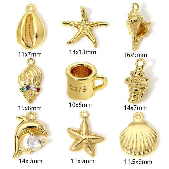 Picture of Brass Ocean Jewelry Charms 18K Gold Plated