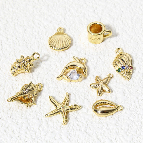 Picture of Brass Ocean Jewelry Charms 18K Gold Plated