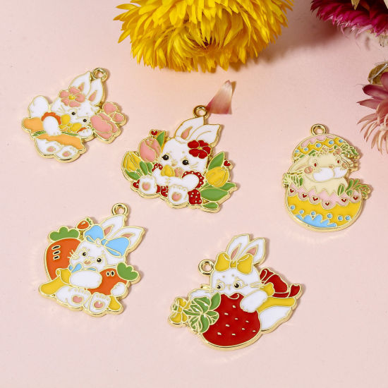 Picture of Easter Day Pendants Gold Plated Multicolor Enamel