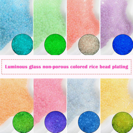 Glow In The Dark Glass Seed Beads Round Multicolor Bubble No Hole