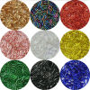 Picture of Glass Seed Beads Twisted Bugle Multicolor About 6mm x 2mm