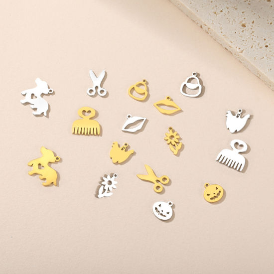 Imagen de 5 Unidades 304 Acero Inoxidable Mini Colgantes Charms Hueco