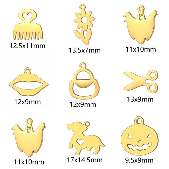 Imagen de 5 Unidades 304 Acero Inoxidable Mini Colgantes Charms Hueco