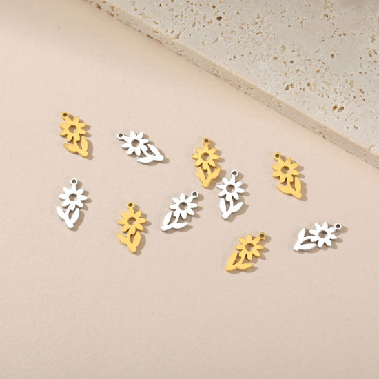 Imagen de 5 Unidades 304 Acero Inoxidable Mini Colgantes Charms Hueco