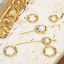 Picture of Brass Beads Frames Round Wave 14K Real Gold Plated