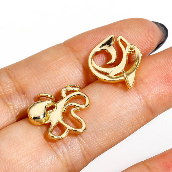 Picture of Brass Ocean Jewelry Charms 14K Real Gold Plated Hollow