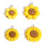 Bild von 10 Stück Harz Charms Sonnenblume Silberfarbe Gelb