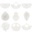 Image de 5 Pcs Breloques en 304 Acier Inoxydable Argent Mat Fleurs Creuses Estampe en Filigrane