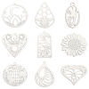 Picture of 304 Stainless Steel Filigree Stamping Pendants Silver Tone Hollow