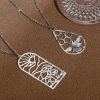 Picture of 304 Stainless Steel Filigree Stamping Pendants Silver Tone Hollow
