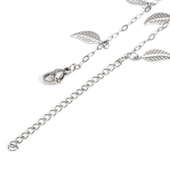 Picture of 304 Stainless Steel Link Cable Chain Anklet 18K Gold Color With Pendant 24.5cm(9 5/8") long
