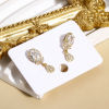Picture of Eco-friendly Vacuum Plating Sweet & Cute Exquisite Real Gold Plated Copper & Cubic Zirconia Oval Drop Earrings For Women Party