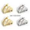Picture of Eco-friendly Vacuum Plating Simple & Casual Valentine's Day Real Gold Plated Copper Heart Grid Checker Hoop Earrings For Women Party