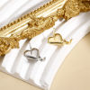 Picture of Eco-friendly Vacuum Plating Simple & Casual Valentine's Day Real Gold Plated Copper Heart Grid Checker Hoop Earrings For Women Party