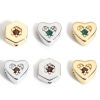 Picture of Brass Valentine's Day Beads For DIY Jewelry Making Real Gold Plated Heart Hexagon Multicolour Cubic Zirconia