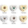 Picture of Brass Valentine's Day Beads For DIY Jewelry Making Real Gold Plated Heart Hexagon Multicolour Cubic Zirconia