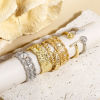 Picture of Brass Stylish Open Adjustable Semi Mount Ring For DIY Pearl Setting Lace Real Gold Plated Clear Rhinestone