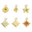 Picture of Eco-friendly Vacuum Plating 304 Stainless Steel Galaxy Charms Gold Plated Star Enamel Multicolor Rhinestone