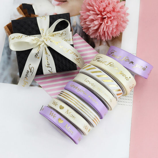Picture of Polyester Mother's Day Ribbon DIY Wedding Party Gift Wrapping Sewing Craft Decoration Multicolor