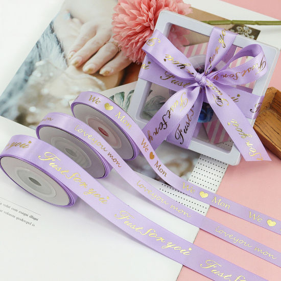 Picture of Polyester Mother's Day Ribbon DIY Wedding Party Gift Wrapping Sewing Craft Decoration Multicolor