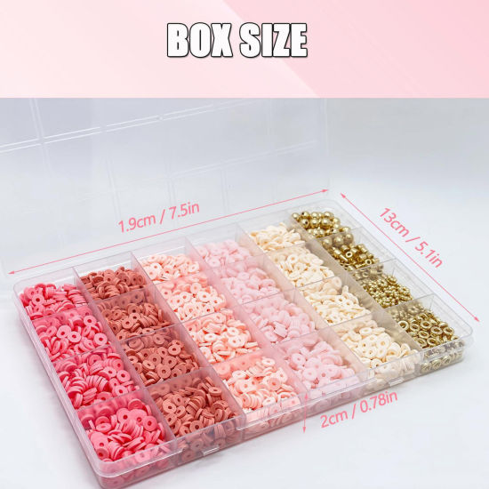 Picture of 1 Box Polymer Clay Beads DIY Kits For Bracelet Necklace Jewelry Making Handmade Accessories 19cm x 13cm