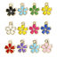 Immagine di 10 Pz Lega di Zinco Charms Oro Placcato Multicolore Fiore di Sakura Trasparente Strass Smalto 17mm x 14mm