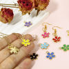 Picture of Zinc Based Alloy Charms Gold Plated Multicolor Sakura Flower Enamel Clear Rhinestone 17mm x 14mm