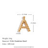 Image de 1 Pièce Breloques en 316 Acier Inoxydable Mini Lettre Plaqué Or 18K Gravé Mots" A-Z " Tordu 15.2mm x 11.7mm