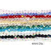 Imagen de 1 Sarta Vidrio Cuentas para la Fabricación de Joyas con Dijes de Bricolaje Ronda, Multicolor AB Color Sección Aprox 4mm Diámetro