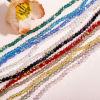 Imagen de 1 Sarta Vidrio Cuentas para la Fabricación de Joyas con Dijes de Bricolaje Ronda, Multicolor AB Color Sección Aprox 4mm Diámetro