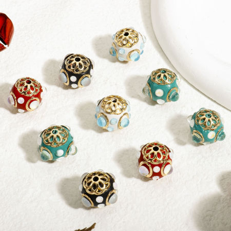 3 Unidades Arcilla Cuentas para la Fabricación de Joyas con Dijes de Bricolaje Bola Multicolor Óvalo AB Color Rhinestone Rhinestone 20mm x 17mm, Agujero: Aprox 2.2mm