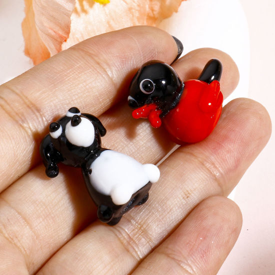 Bild von 1 Stück Muranoglas Perlen für die Herstellung von DIY-Charme-Schmuck Hund Bunt Pinguin 3D