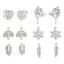 Immagine di 5 Pz Ecologico 304 Acciaio Inossidabile Squisito Charms Rosa Tono Argento Le foglie del Fiore Filigrana