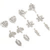 Picture of Eco-friendly 304 Stainless Steel Exquisite Charms Silver Tone Rose Flower Flower Leaves Hollow