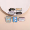 Picture of Simple Pin Brooches Irregular Message " B " Multicolor Enamel
