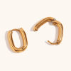 Picture of Eco-friendly Vacuum Plating Stylish Geometric Real Gold Plated 316L Stainless Steel Oval Hoop Earrings For Women