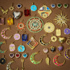 Picture of Brass Charms 18K Real Gold Plated Multicolor Irregular Pentagram Star Enamel