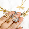Picture of Brass Insect Charms Real Gold Plated Butterfly Animal Dragonfly